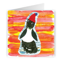 Card with penguin design
